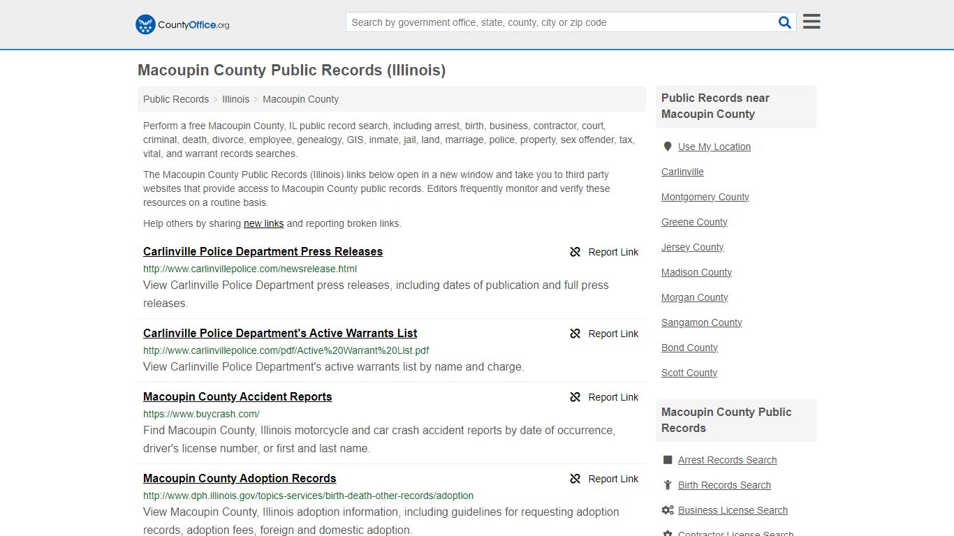 Macoupin County Public Records (Illinois) - County Office